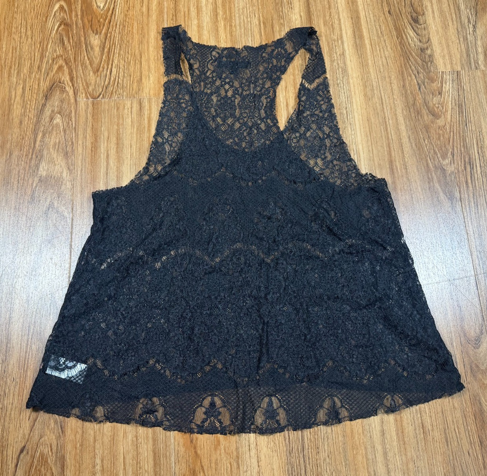 JOE'S Jeans Black Lace Racerback Tank - Size L